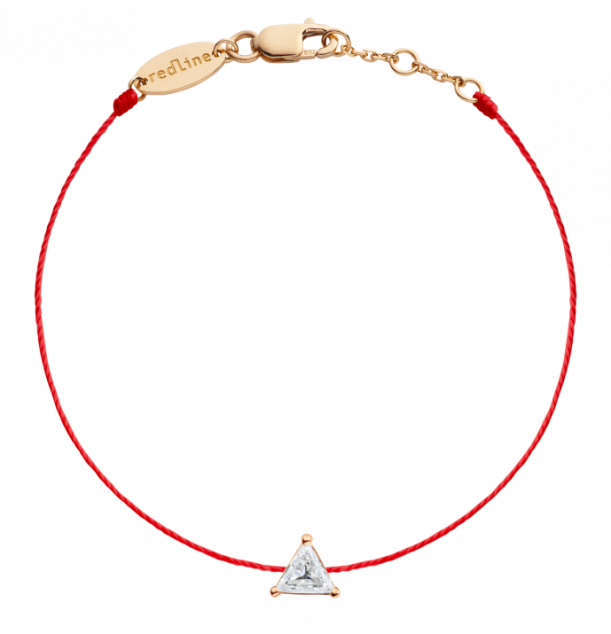 Son Impératrice 0.20克拉三角形钻石玫瑰金绳制女士手链 - Redline - 0++