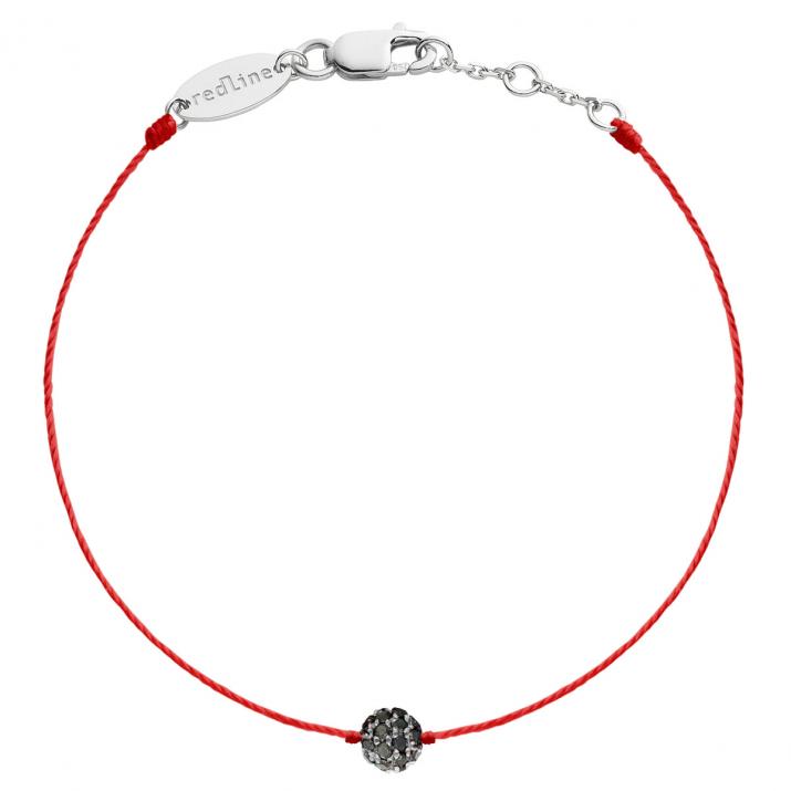 Pompon Kcolor 0.21克拉圆形黑钻白金绳制女士手链 - Redline