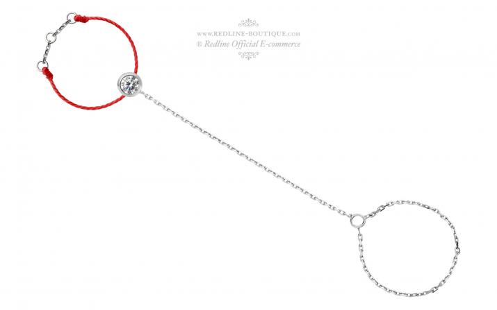 Bohemian Pure 0.10克拉圆形钻石白金绳制戒指 - Redline - 0++