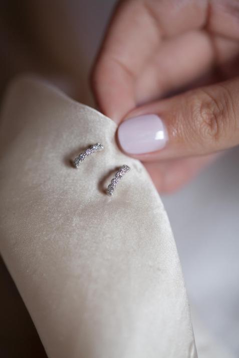 Prince 0.168克拉圆形钻石玫瑰金耳饰 - Redline - 0++