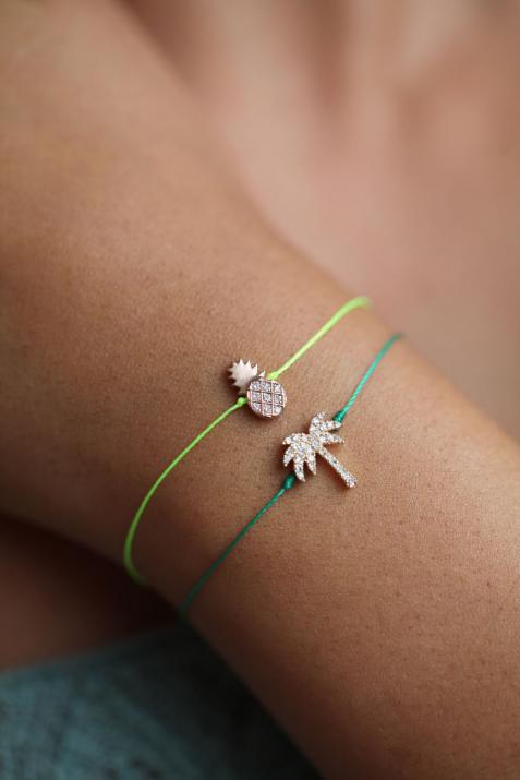 Pina菠萝黄金钻石细绳手链 - Redline - 0++