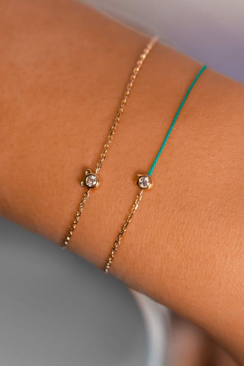 Mini Pure Bear 0.05克拉黄金细链手链 - Redline - 0++