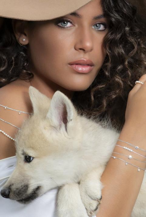 Milakoya白金五颗珍珠垂坠手链 - Redline - 0++