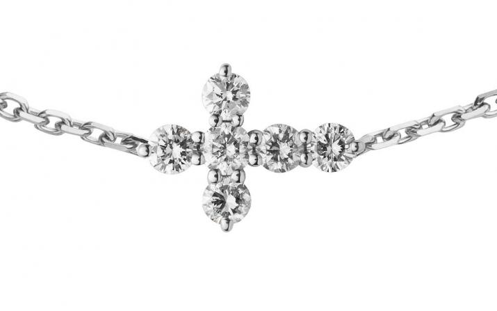 Jean 0.20克拉圆形钻石白金链制女士手链 - Redline - 0++