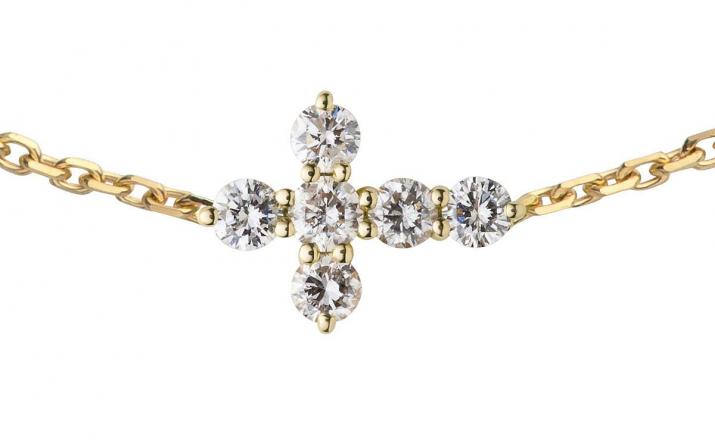 Jean 0.20克拉圆形钻石黄金链制女士手链 - Redline - 0++