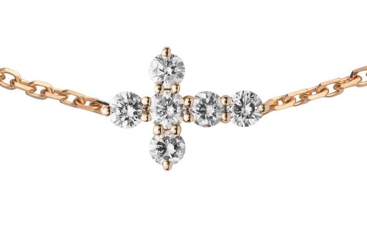 Jean 0.20克拉圆形钻石玫瑰金链制女士手链 - Redline - 0++