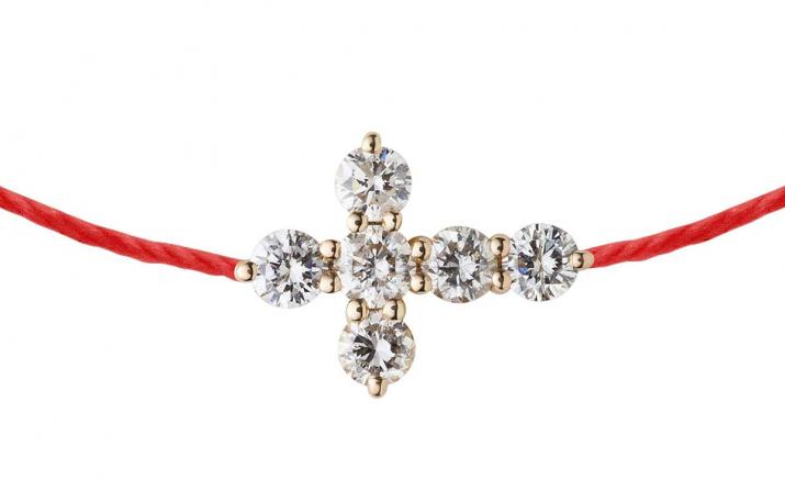 Jean 0.20克拉圆形钻石玫瑰金绳制女士手链 - Redline - 0++