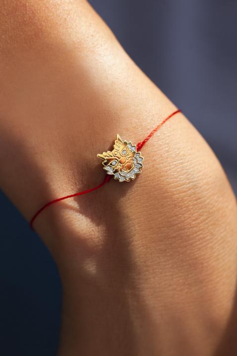 玫瑰金镶钻龙头细绳手链 - Redline - 0++