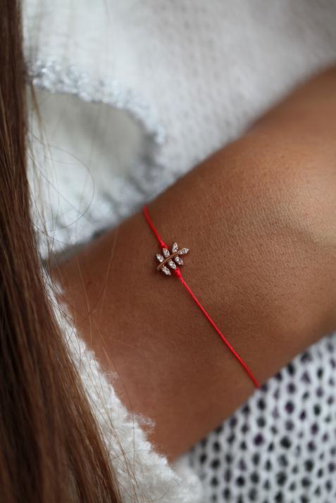 玫瑰金钻石新芽细绳手链 - Redline - 0++