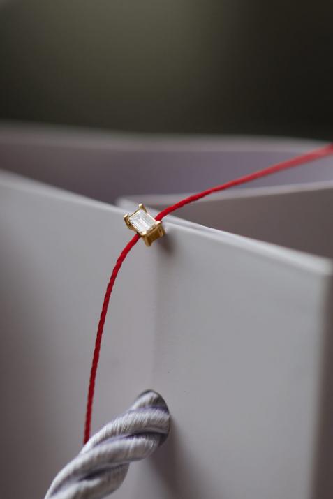 Sa Comtesse 0.20克拉方形钻石玫瑰金绳制女士手链 - Redline - 0++