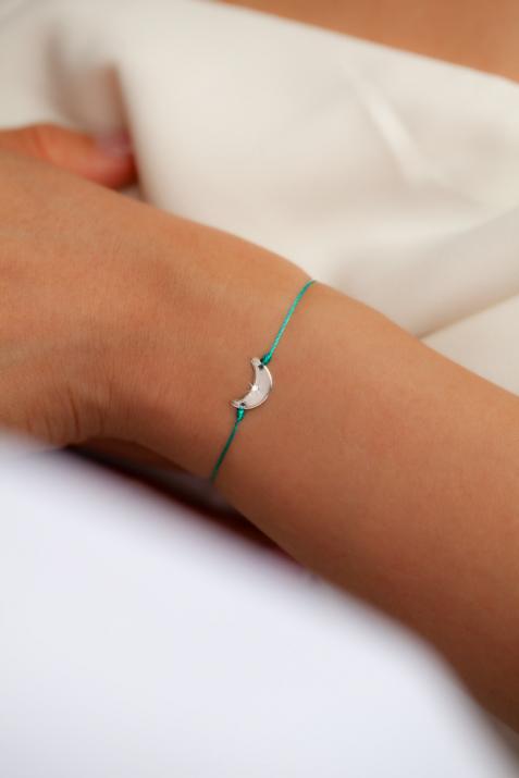 Ishem 0.01克拉圆形钻石白金绳制女士手链 - Redline - 0++