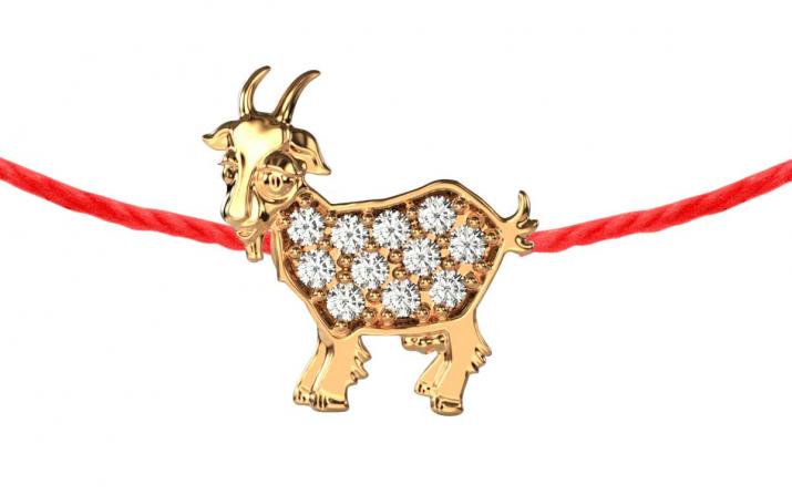 黄金山羊镶钻细绳手链 - Redline - 0++