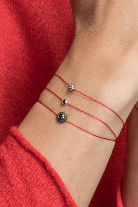 So Vip Kcolor 0.269克拉圆形黑钻白金绳制男士手链 - Redline - 0++