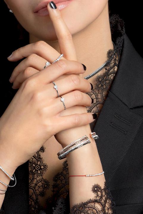 Duchesse 0.91克拉圆形钻石白金手环 - Redline - 0++