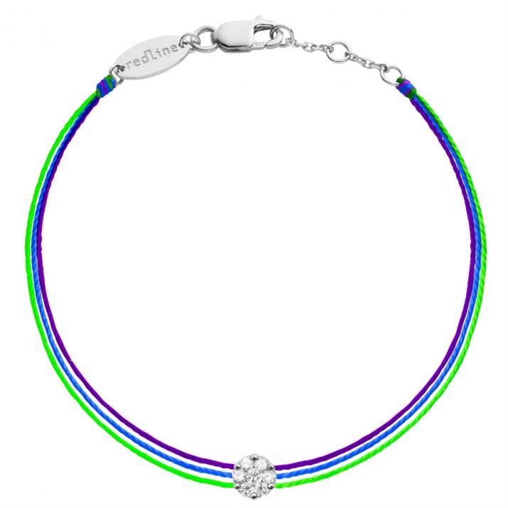 Illusion Trio 0.05克拉圆形钻石白金多绳女士手链 - Redline - 0++