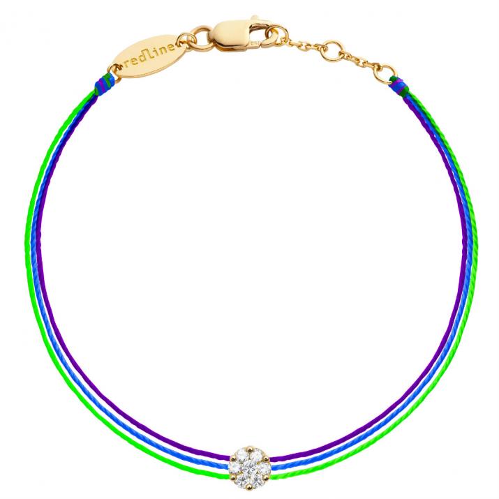 Illusion Trio 0.05克拉圆形钻石黄金多绳女士手链 - Redline - 0++