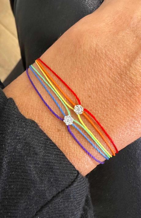 Illusion Trio 0.05克拉圆形钻石白金多绳女士手链 - Redline - 0++