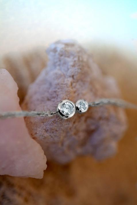 Infinite 0.15克拉圆形钻石白金链制女士手链 - Redline - 0++