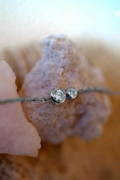 Infinite 0.15克拉圆形钻石黑金链制女士手链 - Redline - 0++