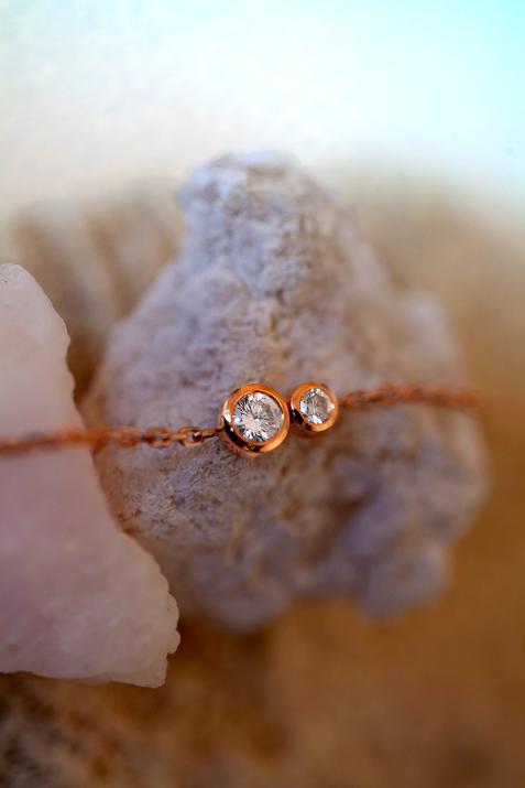 Infinite 0.15克拉圆形钻石玫瑰金链制女士手链 - Redline - 0++