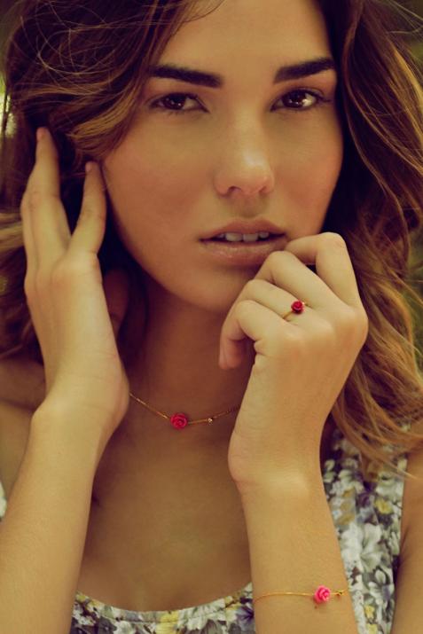 Mayssa Bb Pure 0.05克拉圆形钻石玫瑰金链制女士手链 - Redline - 0++