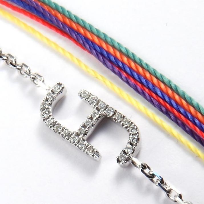 By Farrugia 0.50克拉圆形钻石白金链制女士手链 - Redline - 0++