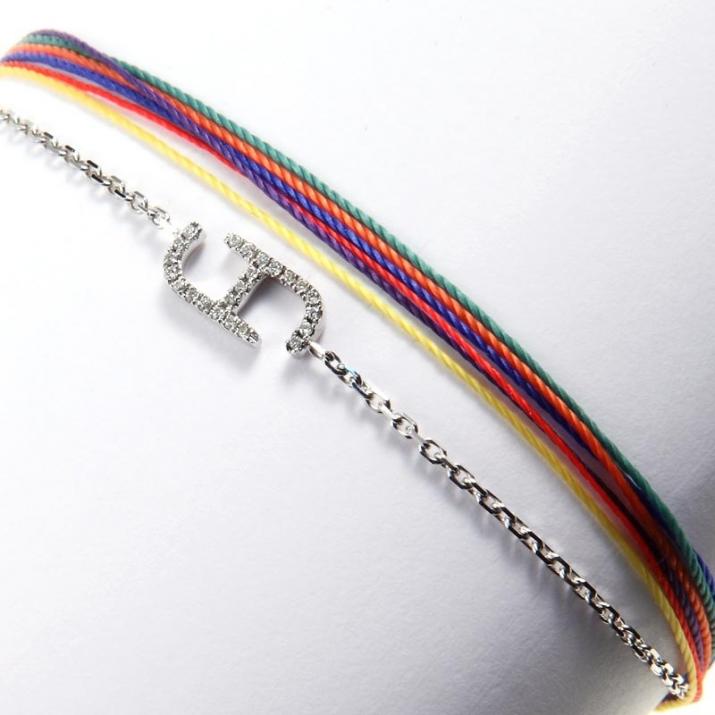 By Farrugia 0.50克拉圆形钻石白金链制女士手链 - Redline - 0++