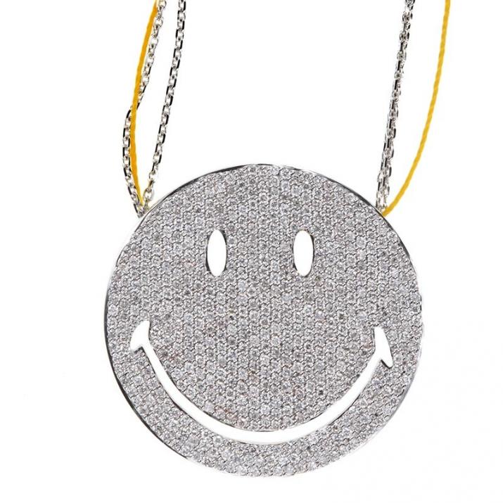 By Smiley 1.91克拉圆形钻石白金链制女士项链 - Redline - 0++