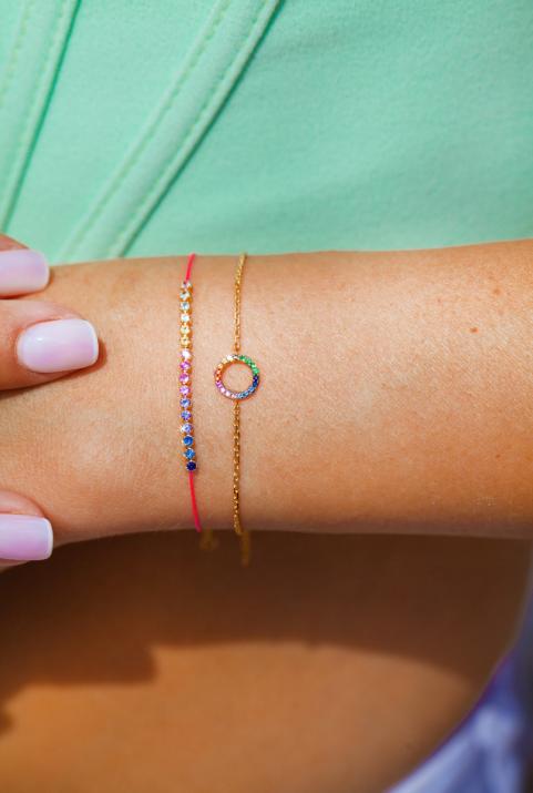 迷你光环彩虹链手链粉红色 - Redline - 0++