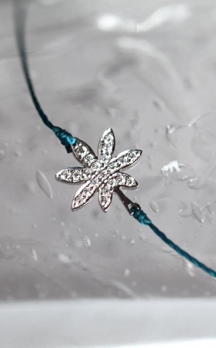 Sweet Dream镶钻白金细绳手链 - Redline