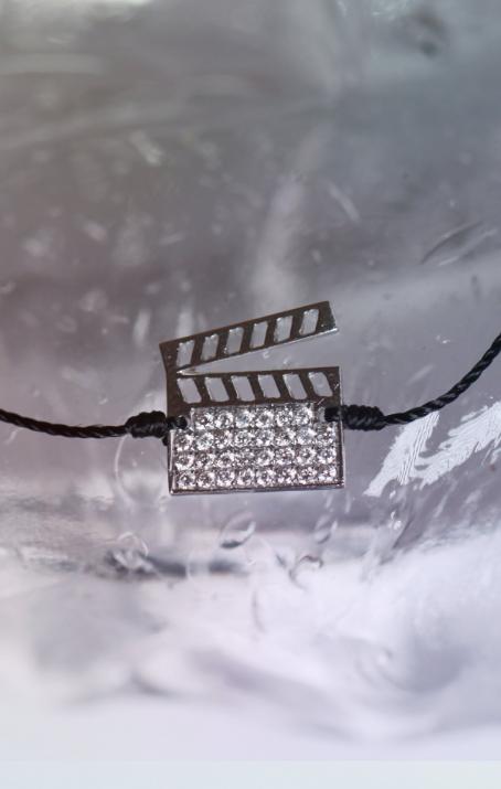 电影Action镶钻白金细绳手链 - Redline