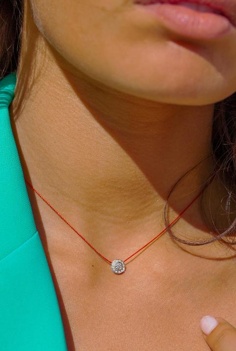 So Vip 0.26克拉圆形钻石白金绳制女士项链 - Redline - 0++