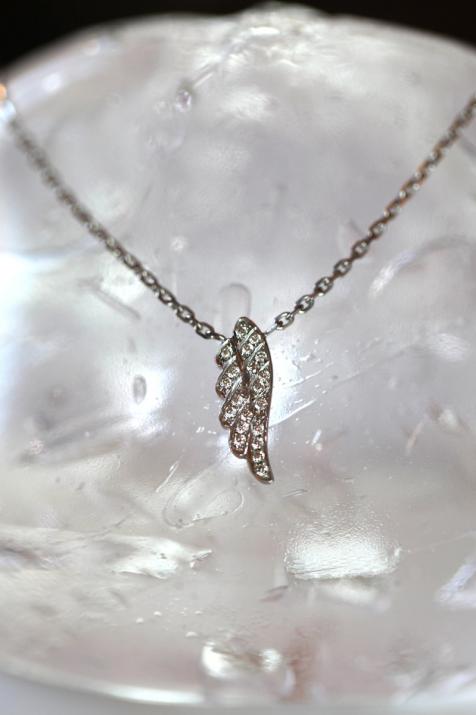 L'Aile 0.10克拉翅膀圆形钻石白金链制女士项链 - Redline - 0++