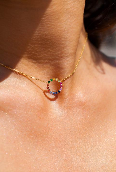 AURELANGE彩虹蓝宝石连锁项链黄金 - Redline - 0++