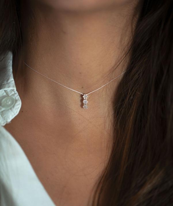 So Trillusion 0.30克拉圆形钻石黄金绳制女士项链 - Redline - 0++