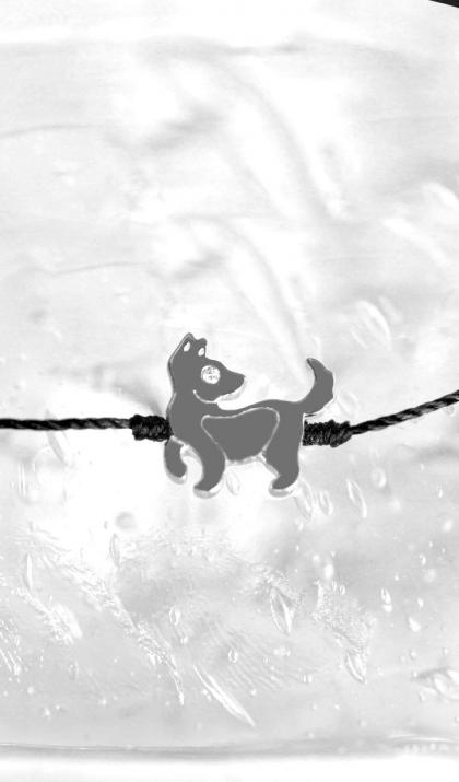 Dog 0.003克拉圆形钻石白金绳制女士手链 - Redline - 0++