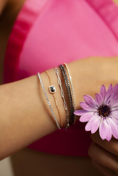 Duchesse Kcolor 0.91克拉圆形钻石玫瑰金手环 - Redline - 0++