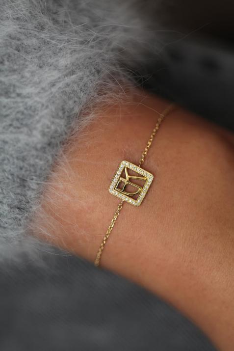 Emmanuelle Khanh标志黄金细链手链 - Redline