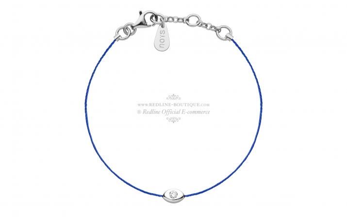 String bracelet with 0.05ct diamond in eyes-shaped 925 silver - Redline - 0++