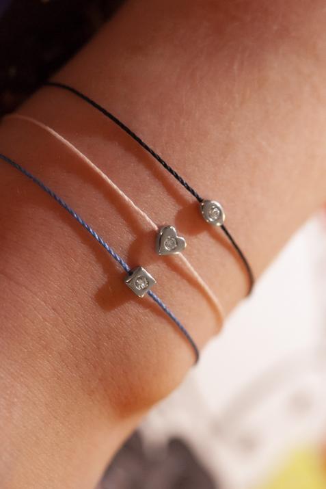 Nois Carre 0.05克拉圆形钻石银制绳制女士手链 - Redline - 0++