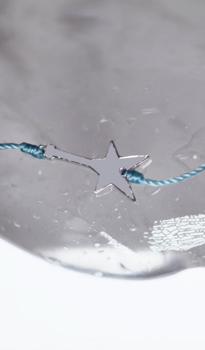 星形吉他白金细绳手链 - Redline