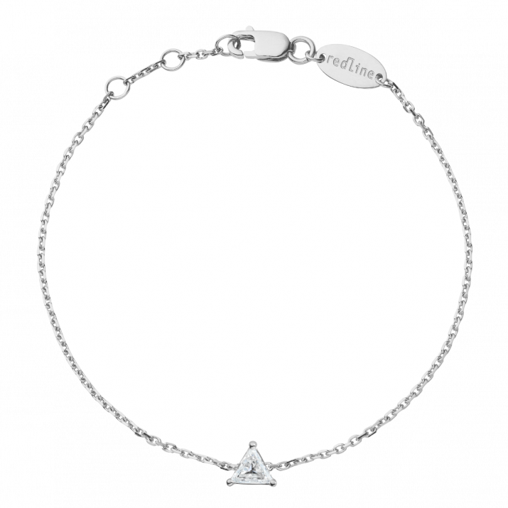 Impératrice 0.10克拉三角形钻石白金链制女士手链 - Redline - 0++