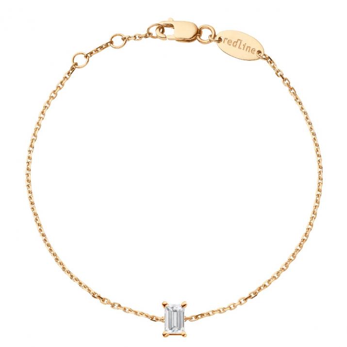 Comtesse 0.10克拉方形钻石玫瑰金链制女士手链 - Redline - 0++