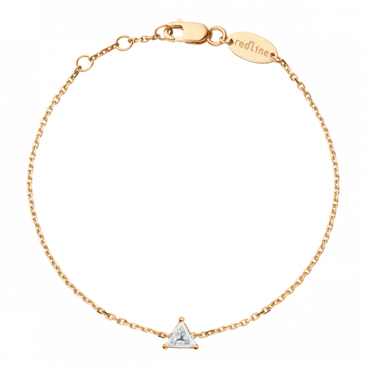 Impératrice 0.10克拉三角形钻石玫瑰金链制女士手链 - Redline - 0++