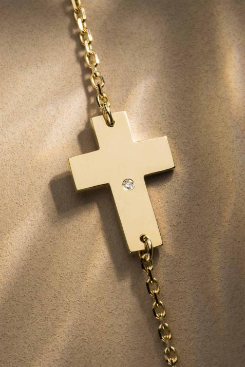 Jean 0.01克拉圆形钻石黄金链制女士手链 - Redline - 0++