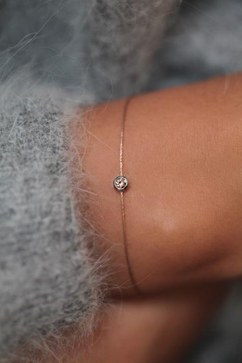 Pure Saphir Champagne香槟蓝宝石白金款细绳手链 - Redline