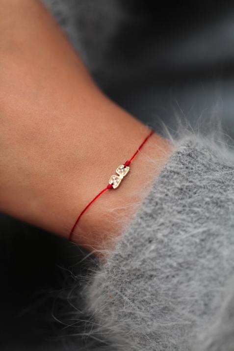 墨镜镶钻黄金细绳手链 - Redline