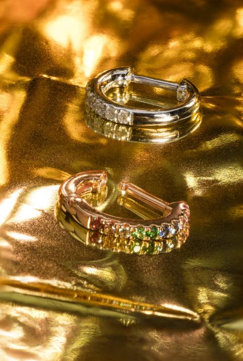 Si Joli Mini Creole Rainbow 耳环 玫瑰金色 - Redline - 0++