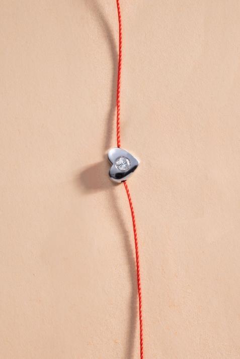 Nois Coeur 0.05克拉圆形钻石银制绳制女士手链 - Redline - 0++