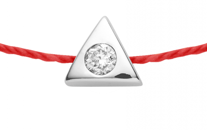 Nois Triangle 0.05克拉圆形钻石银制绳制女士手链 - Redline - 0++